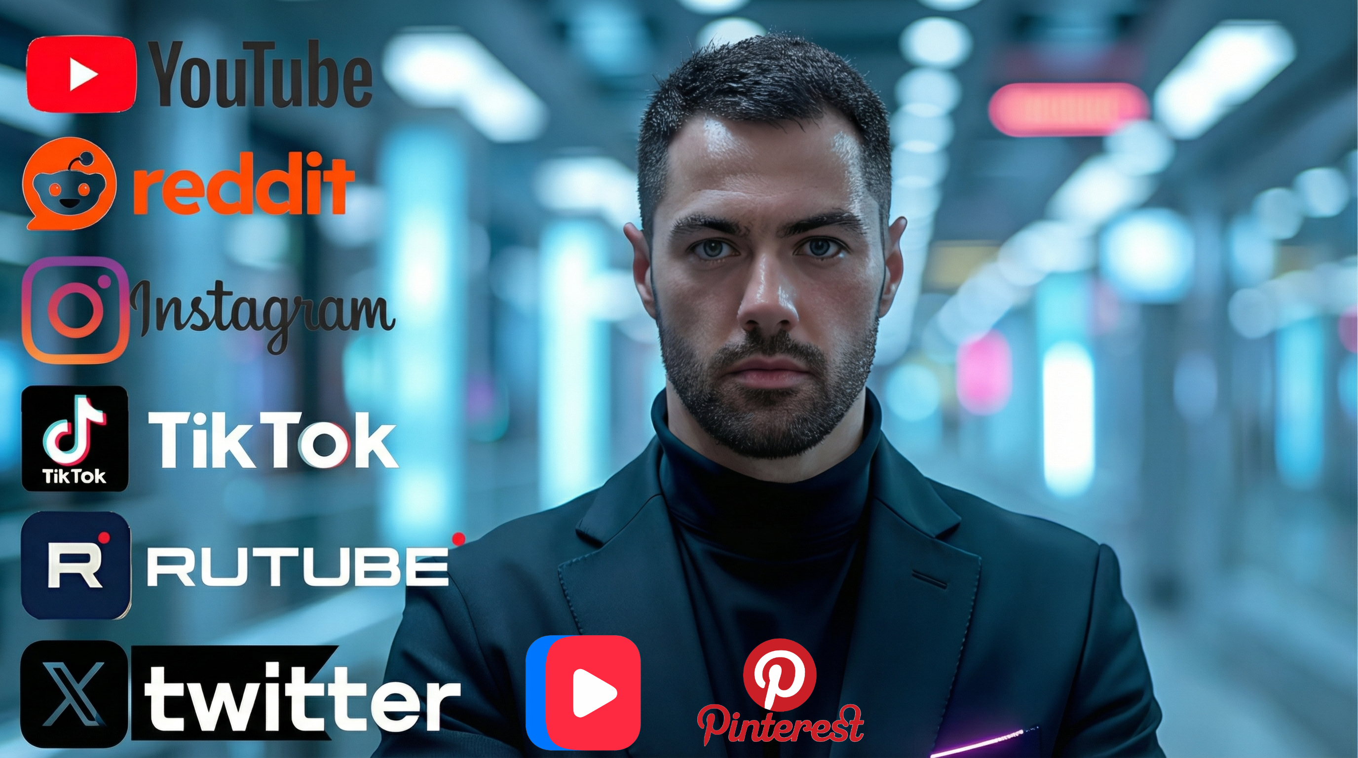 Загрузить видео из Youtube Instagram Tik Tok Reddit X Twitter, Pinterest, Vk Video